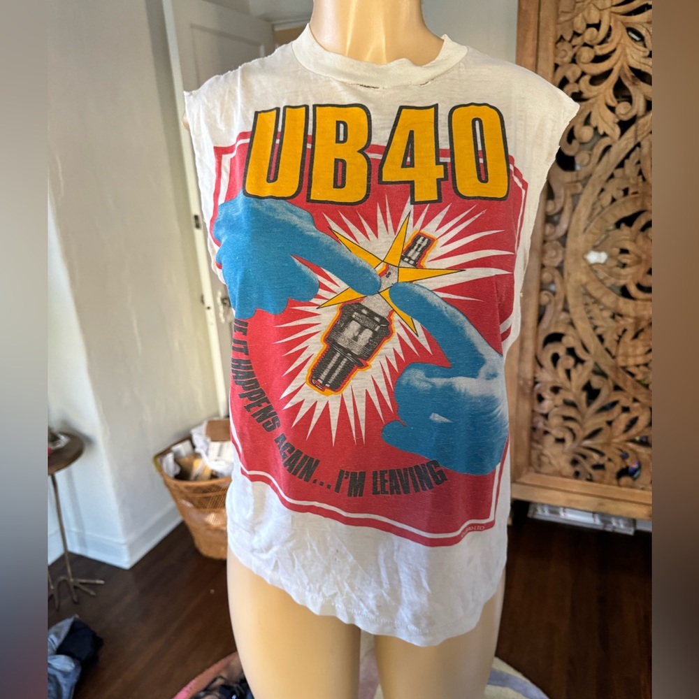 UB40 distressed white vintage band t-shirt RARE